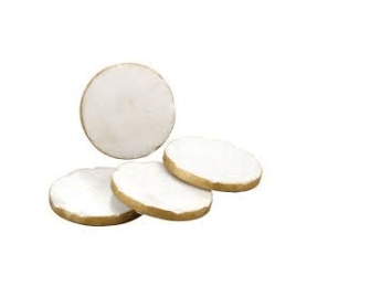 KIKI DECOR ™ White Luxurious Marble Round Coaster (Set of 4)| Handmade Coaster | Contemporary|Coffee Table |Sidetable| Vintage view 2