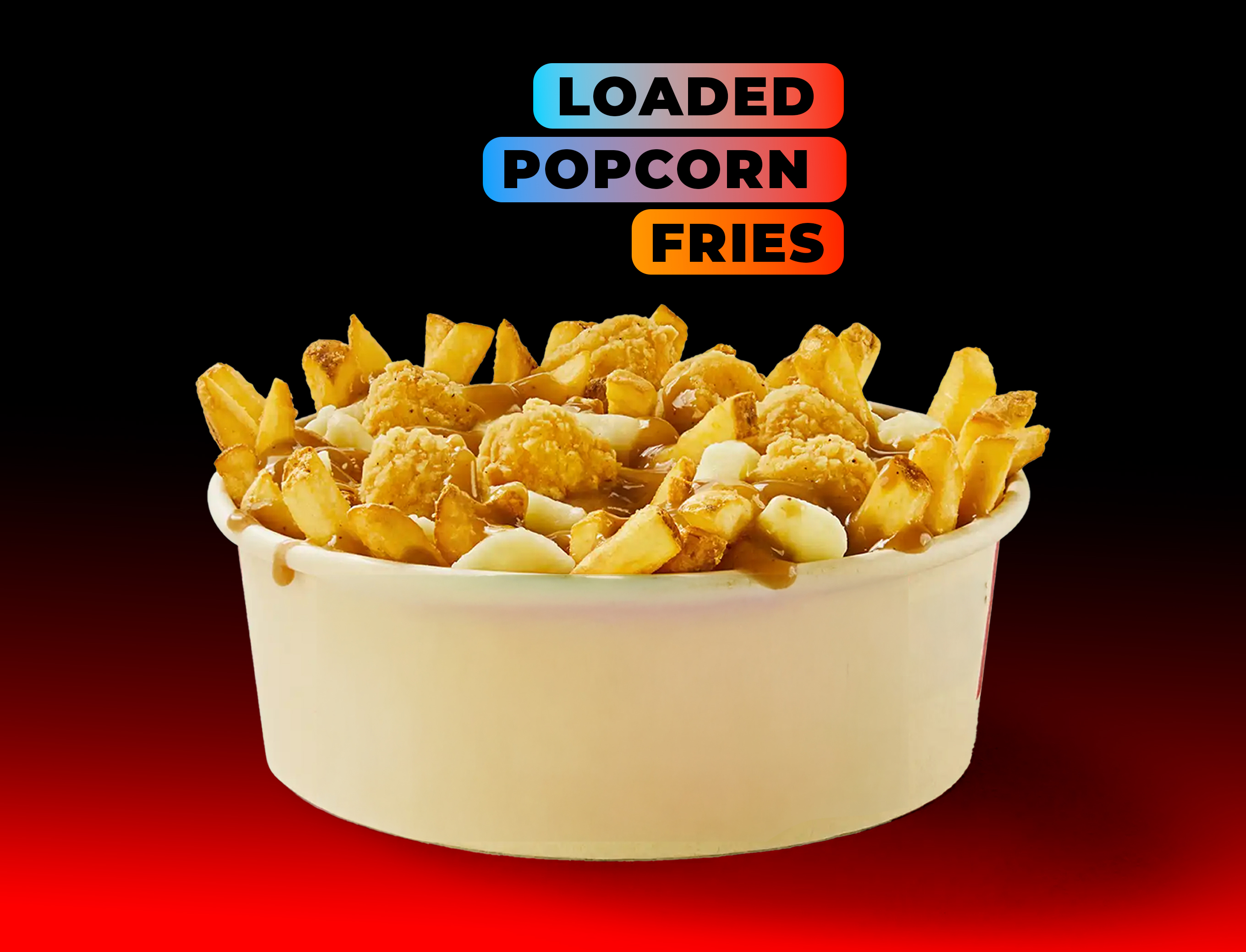 Chicken popcorn loaded fries