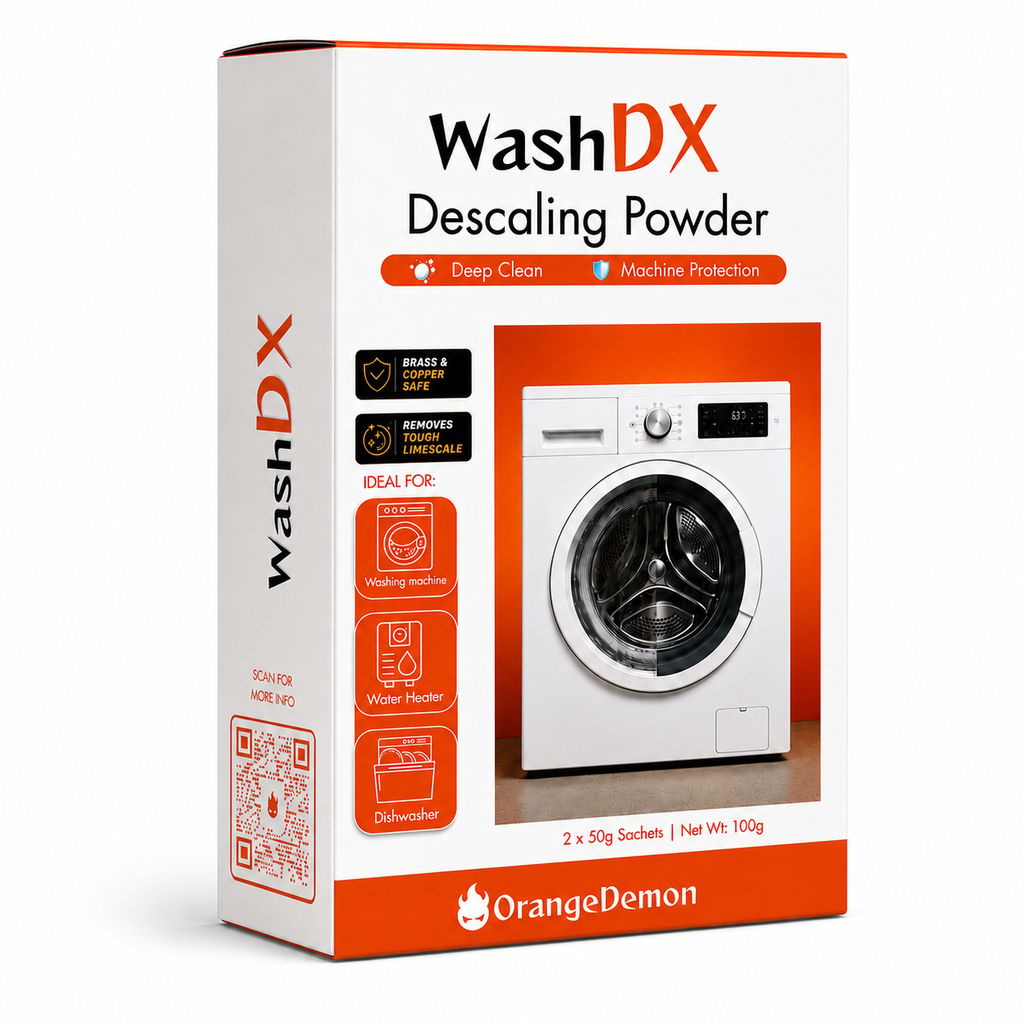 OrangeDemon WashDX Descaling Powder for Washing Machine - 100g (2 x 50g Sachets)