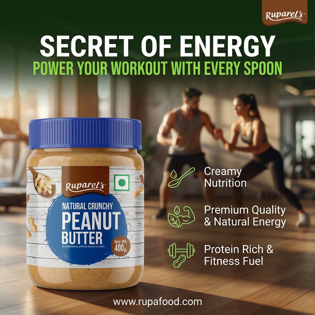 Ruparel’s Natural Crunchy Peanut Butter 400g | 100% Roasted Peanuts | Source of Protein | Delicious & Wholesome | Smooth Nut Butter Spread for Bread, Sandwich & Smoothies view 2