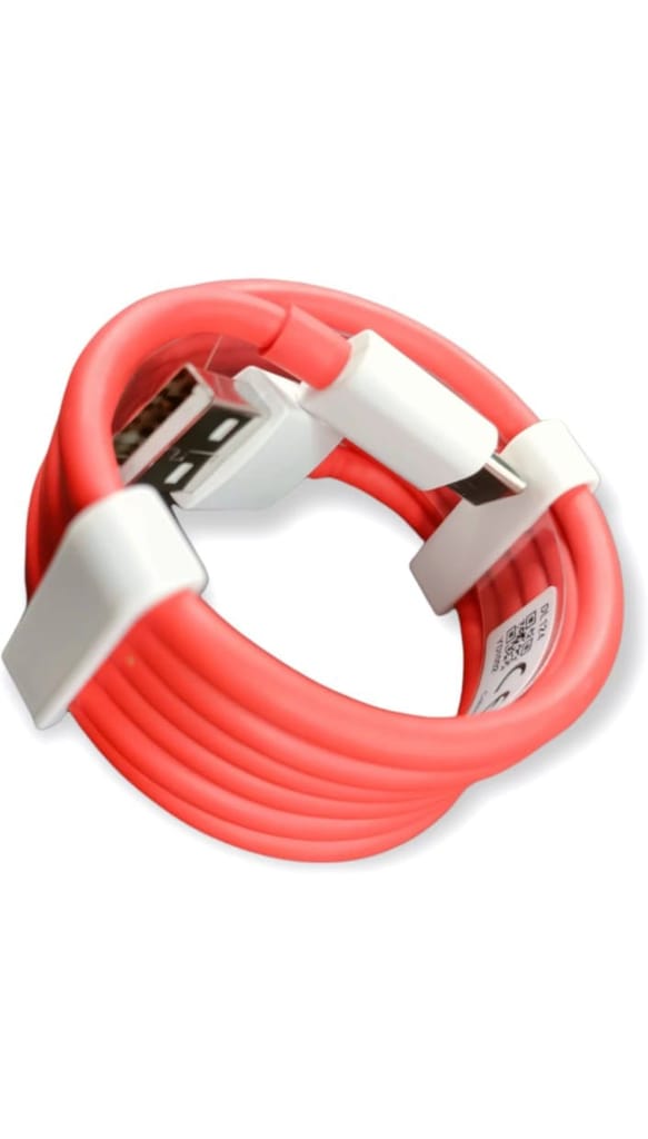 S&P Sublimation USB Type C Cable 6.5 A 1 m OEM 65W-10W/6.5A VOOC/WARP/DASH/DASH/SUPERVOOC/SUPERDART CHARGER CABLE (Compatible with oppo,realme,narzo,oneplus,vivo,iqoo,samsung,motorola,mi,redmi,poco, Red, One Cable) view 2
