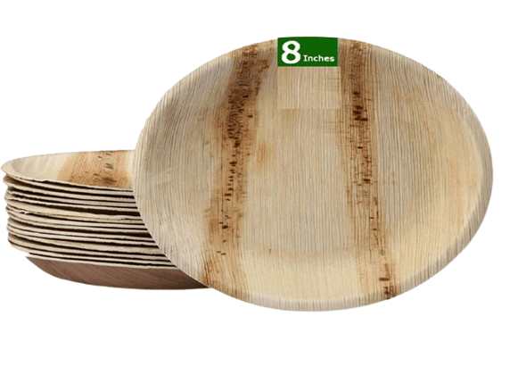 100% Natural Areca Leaf Plates 8 inch | Disposable and Biodegradable | Eco-Friendly Dinnerware | 100 Pieces view 2