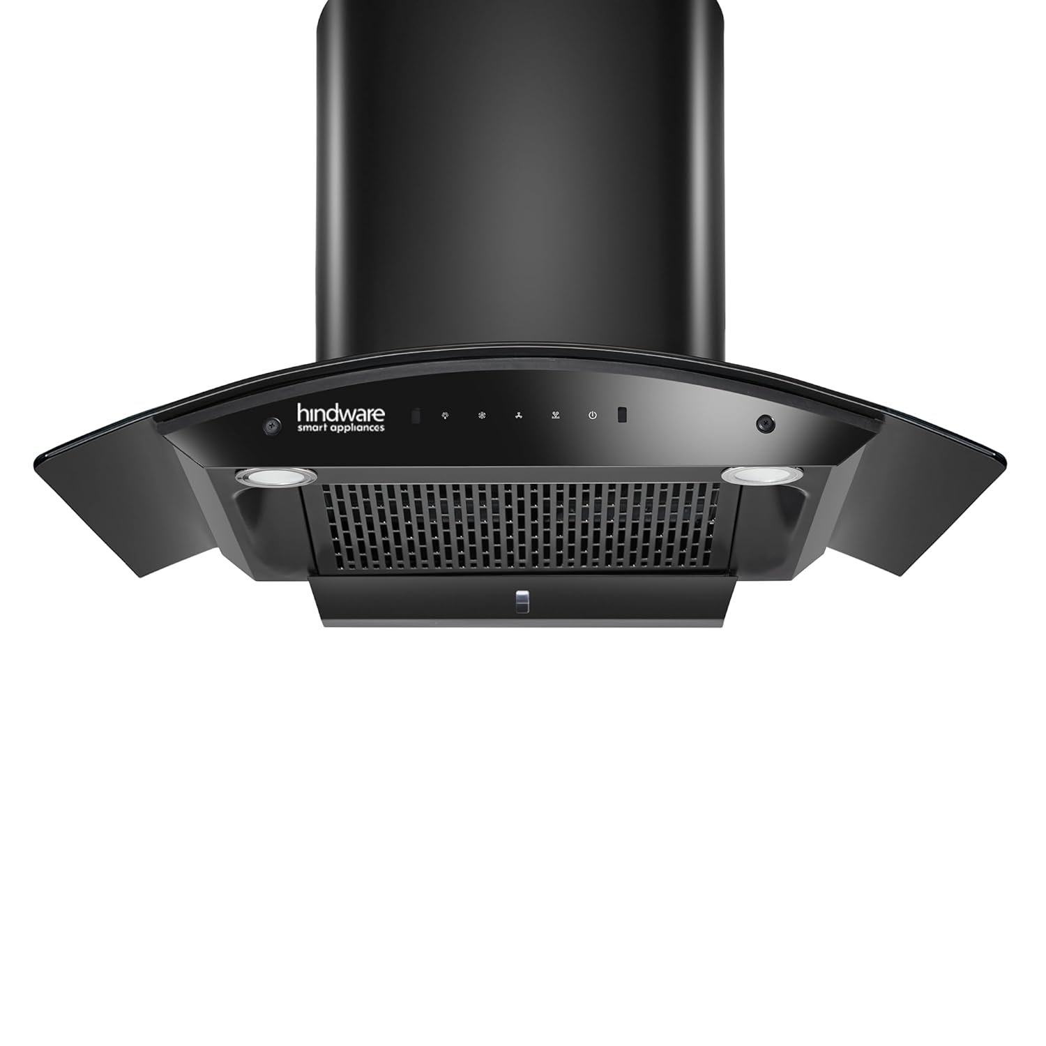 Hindware Smart Appliances, Nadia IN 90 cm Chimney, 1500 CMH, Curved Glass, Filterless, Auto Clean, Touch Control, Motion Sensor, 10 Yrs Warranty on Motor & 2 Yrs on Product - Black