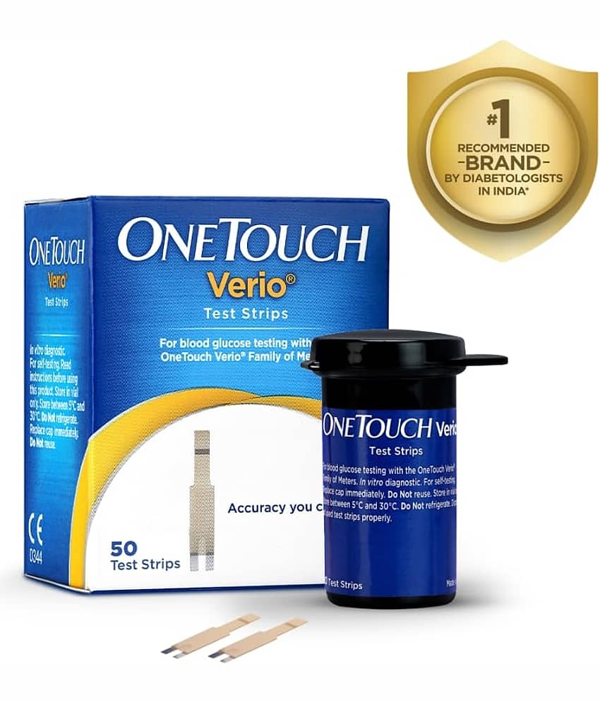 OneTouch Verio Test Strips | Pack of 50 Strips | For use with OneTouch Verio Flex Glucometer