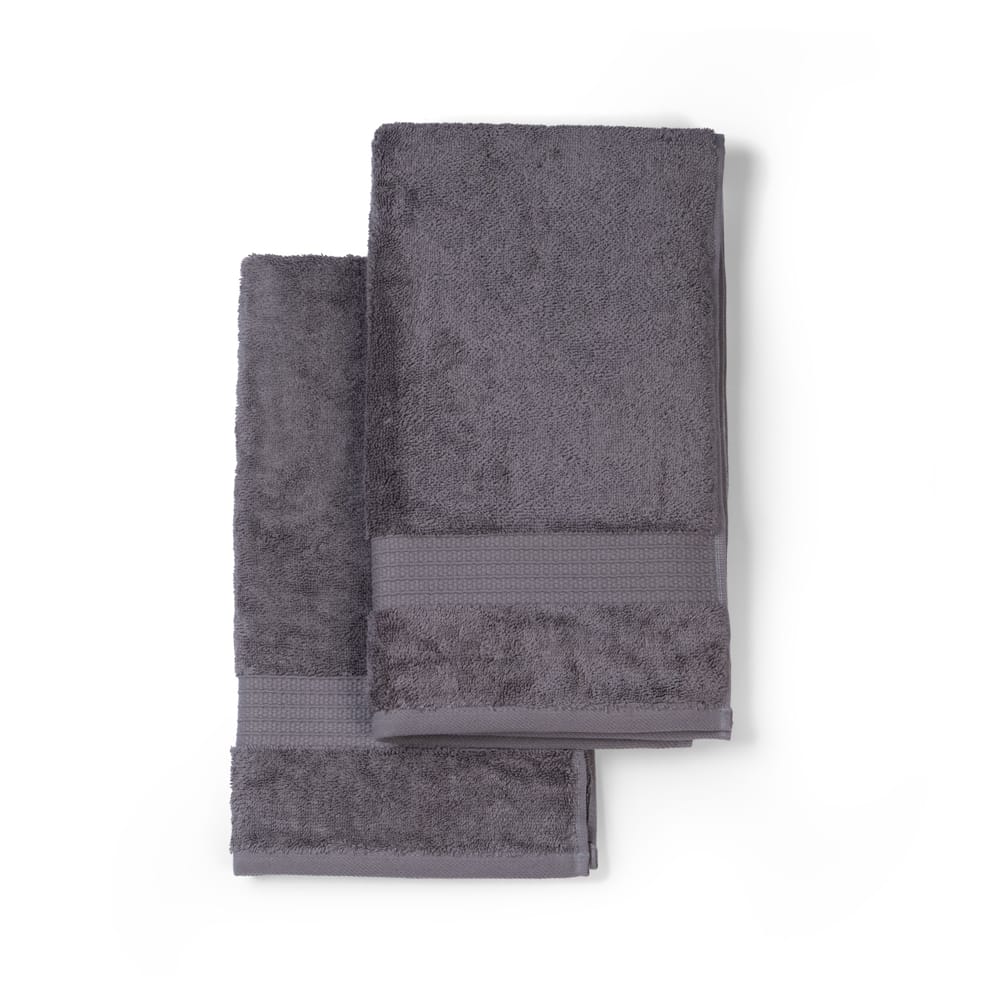 Feather & Spun Organic Cotton Hand Towel (Pack of 2) | Lavender Fragrance | GOTS Certified | Anti Microbial | Fade Resistant | Double Needle Stitch | 550 GSM | 76 cms x 45 cms view 2
