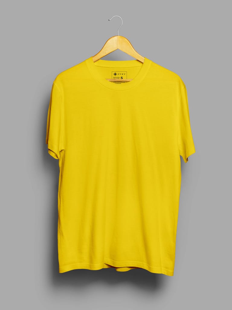 Yellow | Plain T shirt view 2