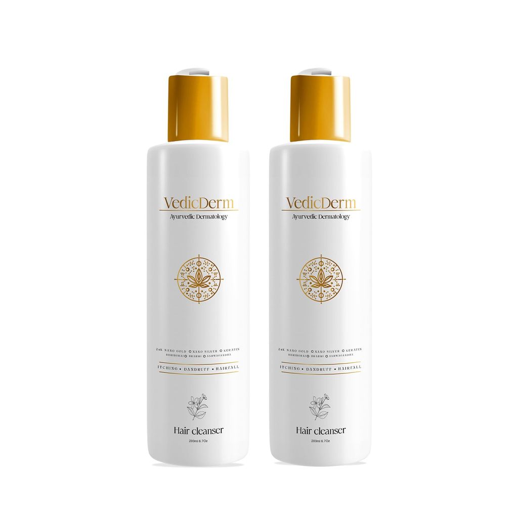 VedicDerm Charcoal Shampoo for Psoriasis, Dandruff, Sensitive Scalp
