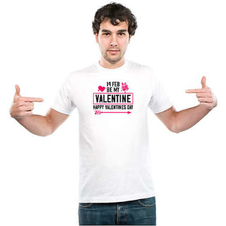 UDNAG Unisex Round Neck Graphic 'Valentines Day | 14 feb bemy valentine happy valentine day' Polyester T-Shirt White view 2