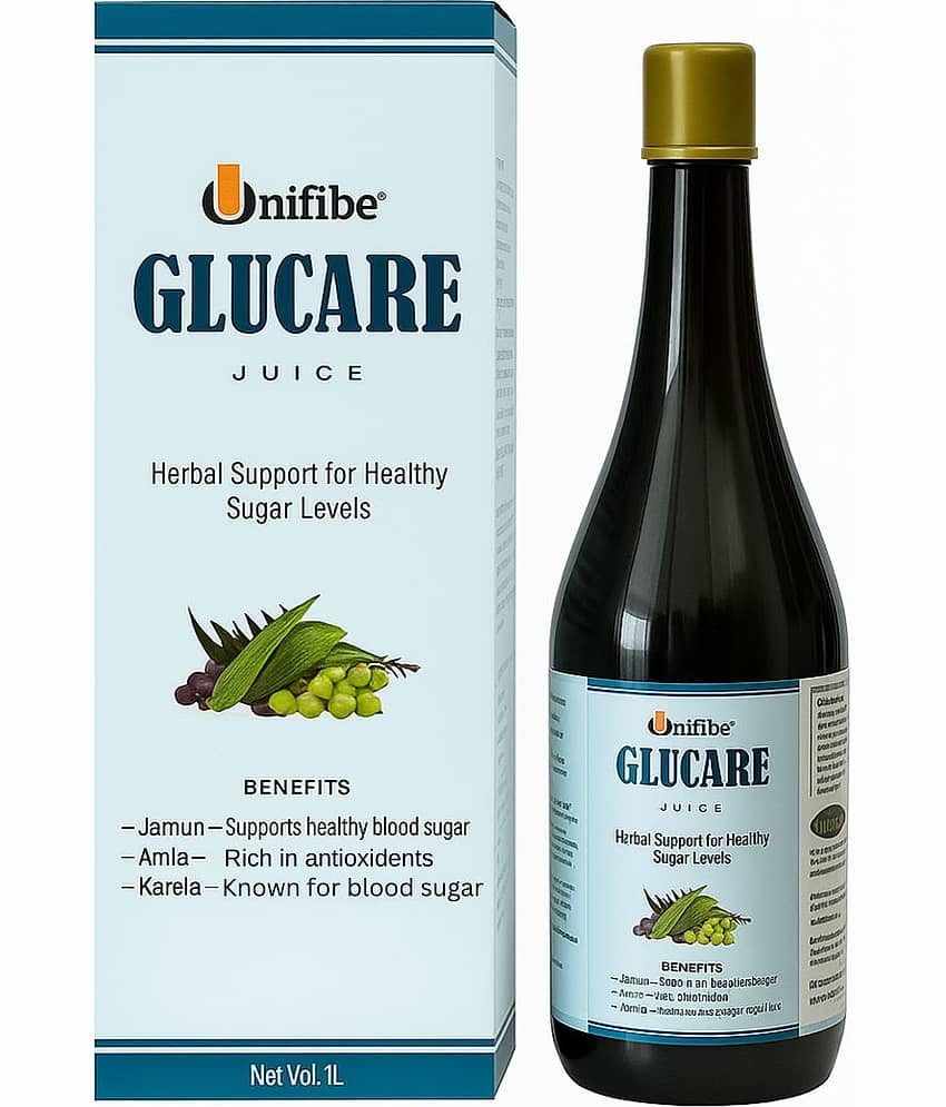 Glucare Diabetic Care Juice | Karela, Jamun, Amla, Tulsi & Herbal Blend | Supports Sugar Control - 1 Liter (Sugar Free)