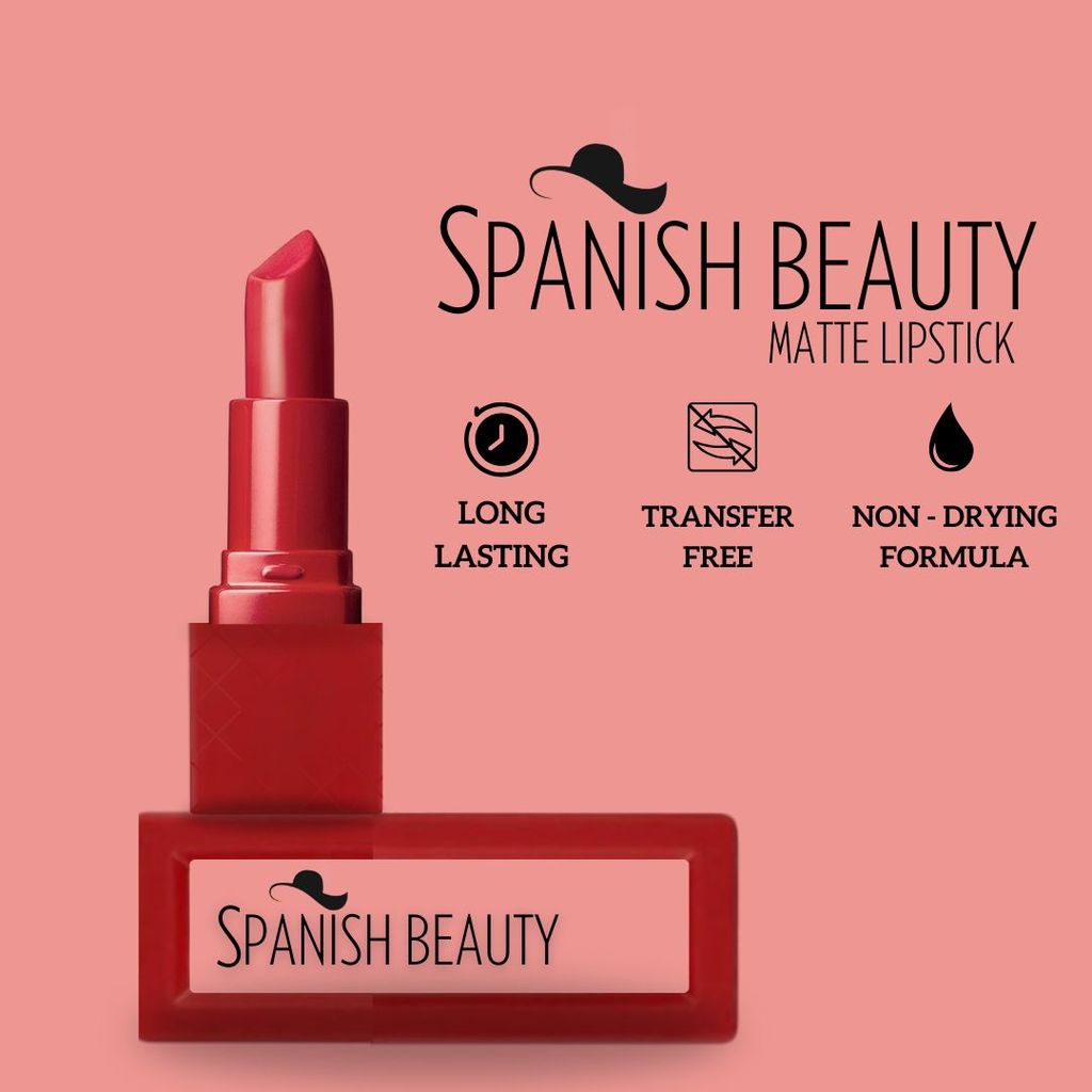 Spanish Beauty Matte Lipstick - "Bold, Long-Lasting, and Irresistibly Smooth Finish All Day view 2