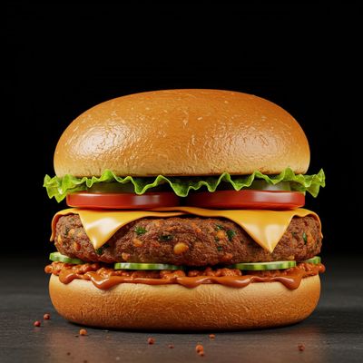 Chicken Cutlet Keema Patty Burger