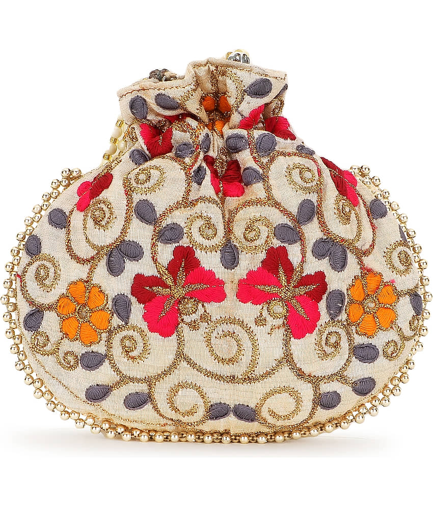 Anekaant - Cream Silk Potli view 2