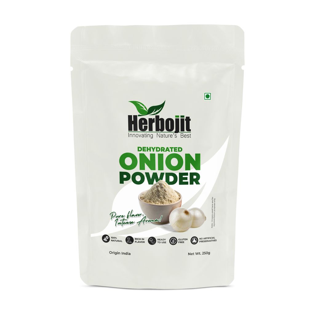 Herbojit Dehydrated Onion Powder - 100% Natural, Gluten-Free, Rich in Flavor, 200g | No Artificial Preservatives, Ready-to-Use for Cooking, Seasoning & Sauces