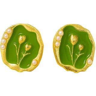 Enchanted Leaflet Studs Korean Earring