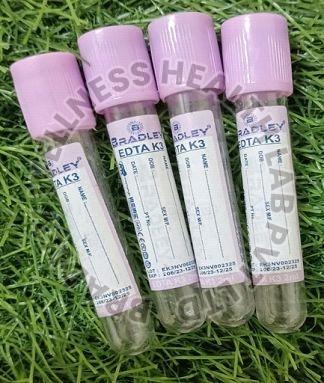BLOOD COLLECTION TUBE (NON VACCUM) DOUBLE CAP EDTA K2 2ml Purple Cap 1 Box 100 Pic
