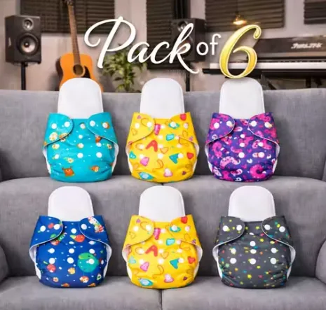 Washable baby clothes diaper pack of 6 with white insert super ABSORPTION for modern needs