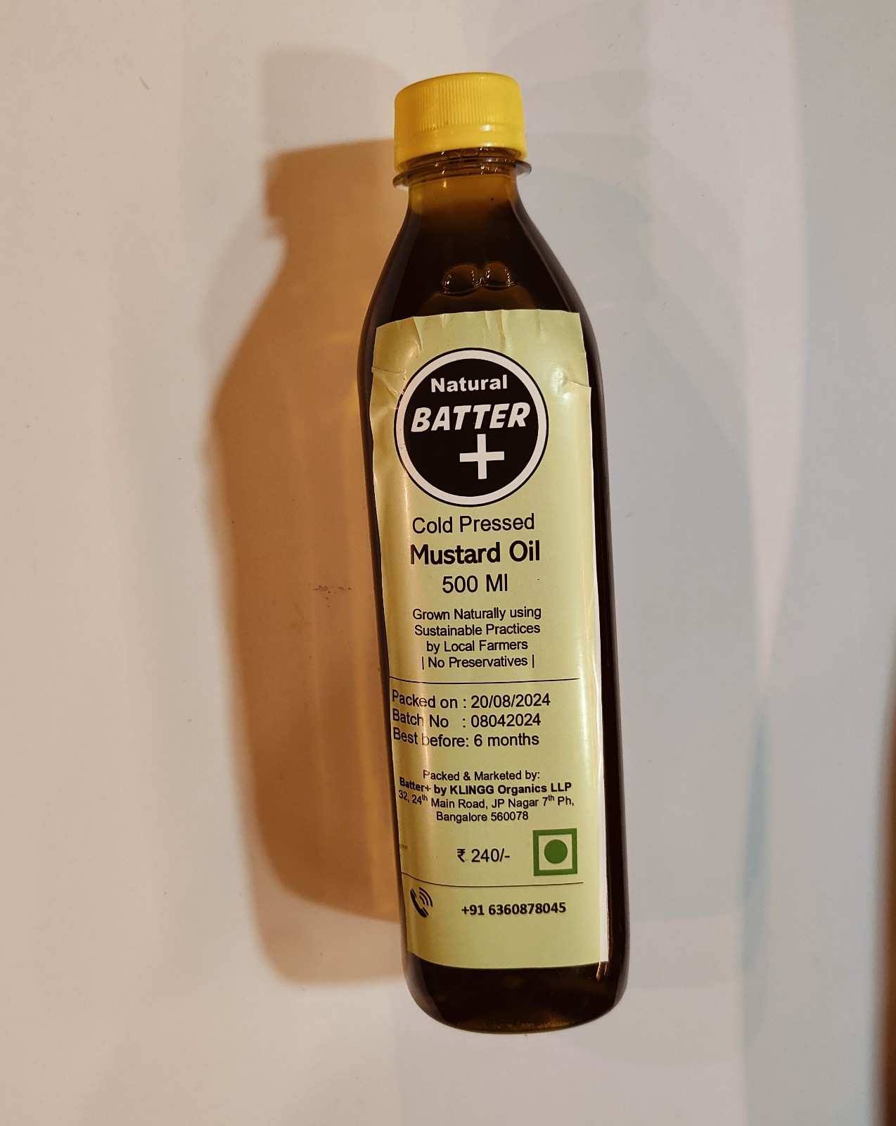 Batterplus Cold Pressed Mustard Oil 500 Ml