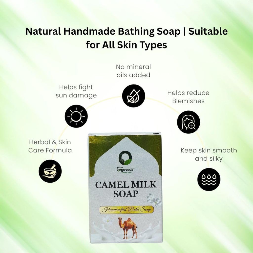 Camel Milk Soap (Pack of 2) | 125g Natural Handmade Milk Soap | Deep Moisturizing & Skin Nourishing | Gentle Herbal Bath Soap | Chemical-Free Body Soap view 2