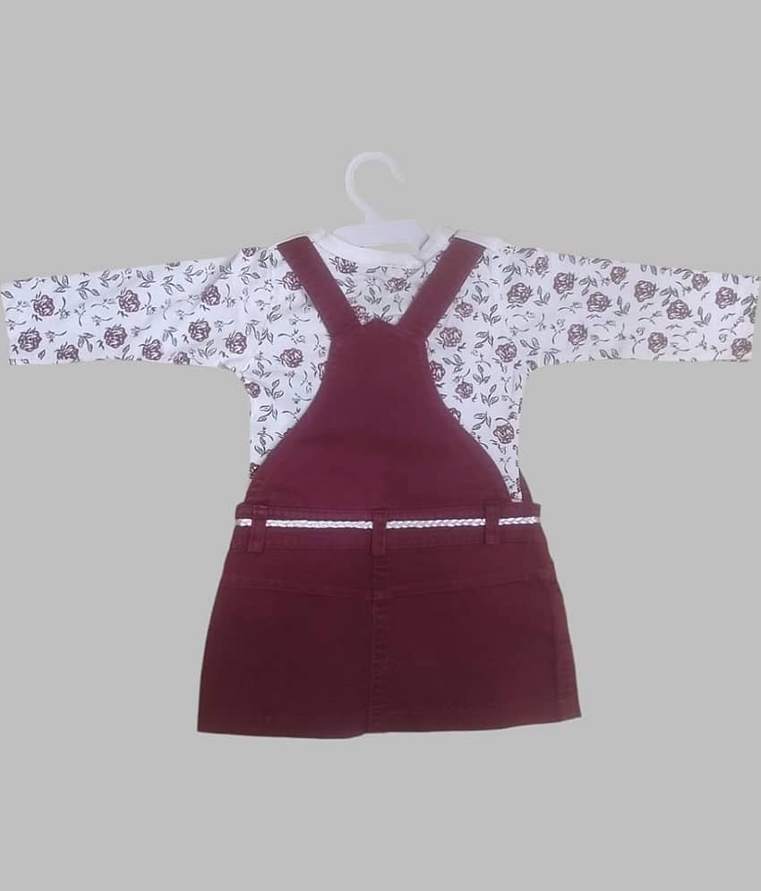 Bublee Dublee Pack of 1 Baby Girls Hosiery Dungarees ( Maroon ) view 2