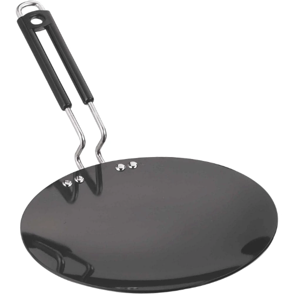 Vinod Black Pearl Hard Anodised Tawa | Heavy-Gauge Aluminium Roti, Dosa & Paratha Tawa (Size - 22cm) by Mahavir Home Store