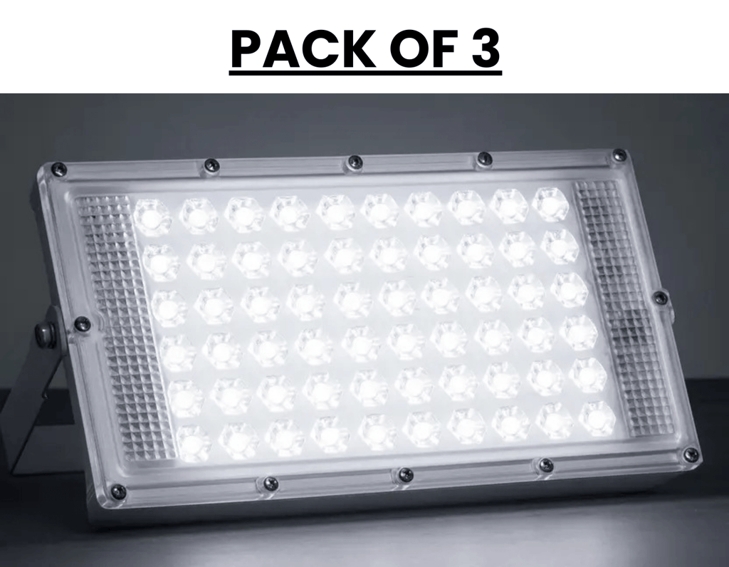 SPARKWORLD 50 Watt Outdoor Brick Flood Light Outdoor Lamp (White) | (Pack of 3) | Colour: White (Pack of 3)