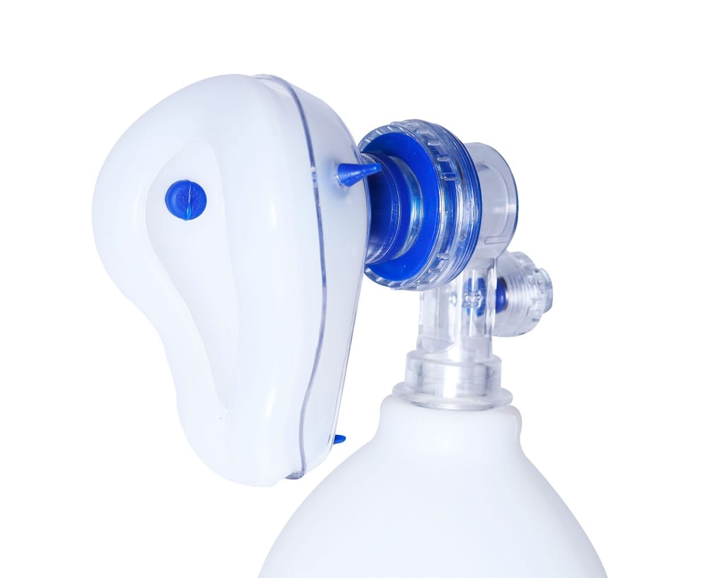 FAIRBIZPS Manual Resuscitator Ambu Bag - with Self Inflating Bag, Face Mask for Adults, Oxygen Reservoir Bag 2.6 L & Oxygen Tube 1.8 m, CPR First Aid Training Kit, Use in Hospital, Clinic and Home view 2