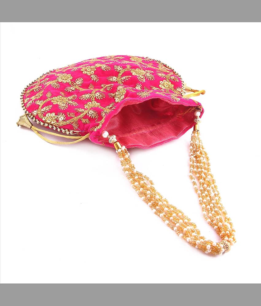 Apratim Pink Silk Potli view 2