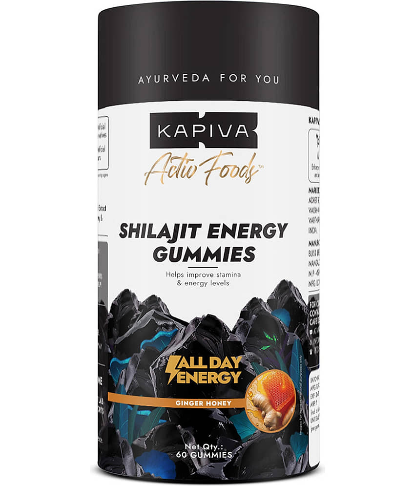 Kapiva Himalayan Shilajit Gummies | 225mg Shilajit/Gummy | Ginger Honey Flavour | NABL-Certified Gummy | Boosts Energy Levels, Endurance & Stamina | No Added Sugar | Gelatin Free | 60 Gummies