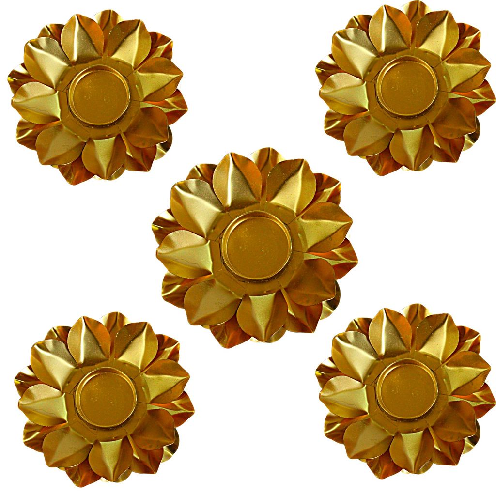 Brass Gallery India Pure Brass Diya for Puja Temaple Decoration, Lotus Shape Pillar Diya view 2