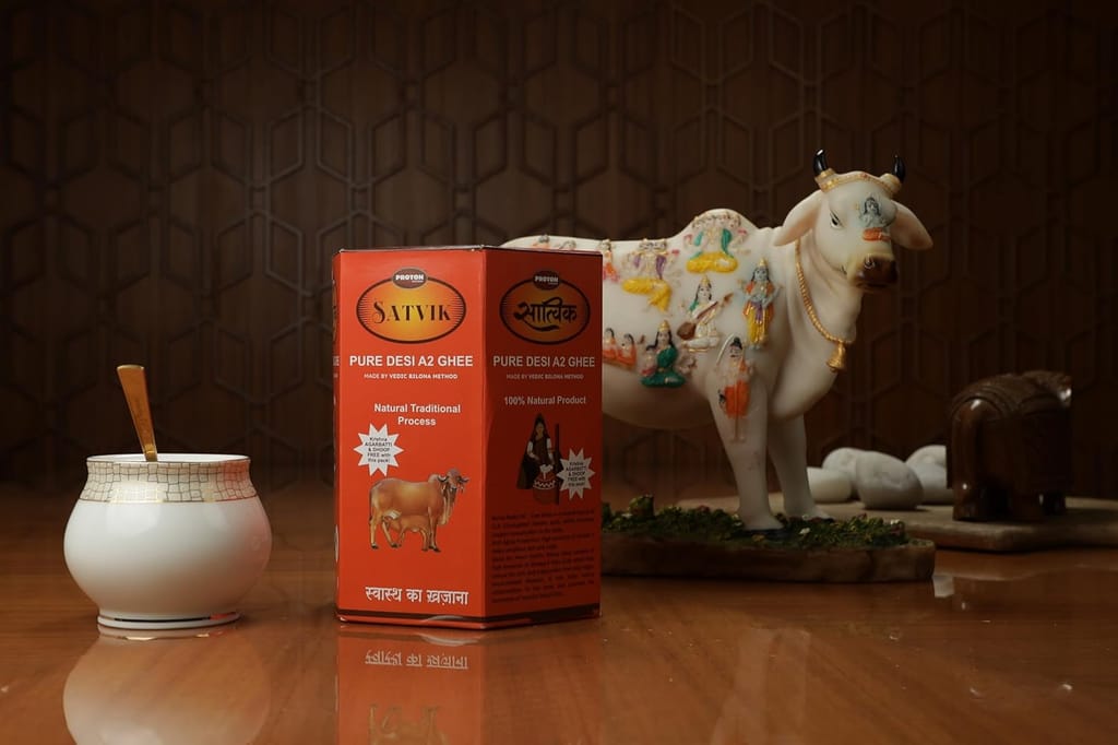 PROTON NATURAL SATVIK Pure Desi Cow Ghee A2 Bilona Method | Traditional Bilona Method | Cultured | Immunity Booster| Natural | Healthy | Fresh |Lactose and gluten free (500 ML) view 2
