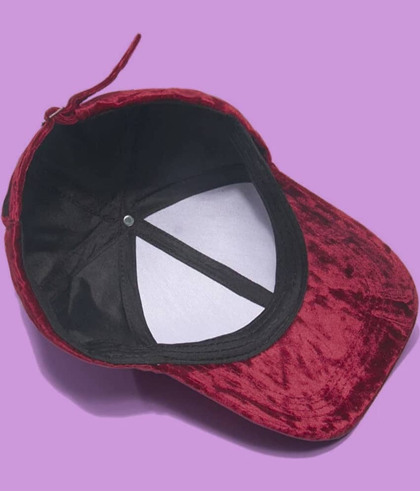 Bolax Pack of 1 Suede Men's Cap ( Red ) view 2