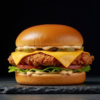 Crispy Chicken with Cheese Burger