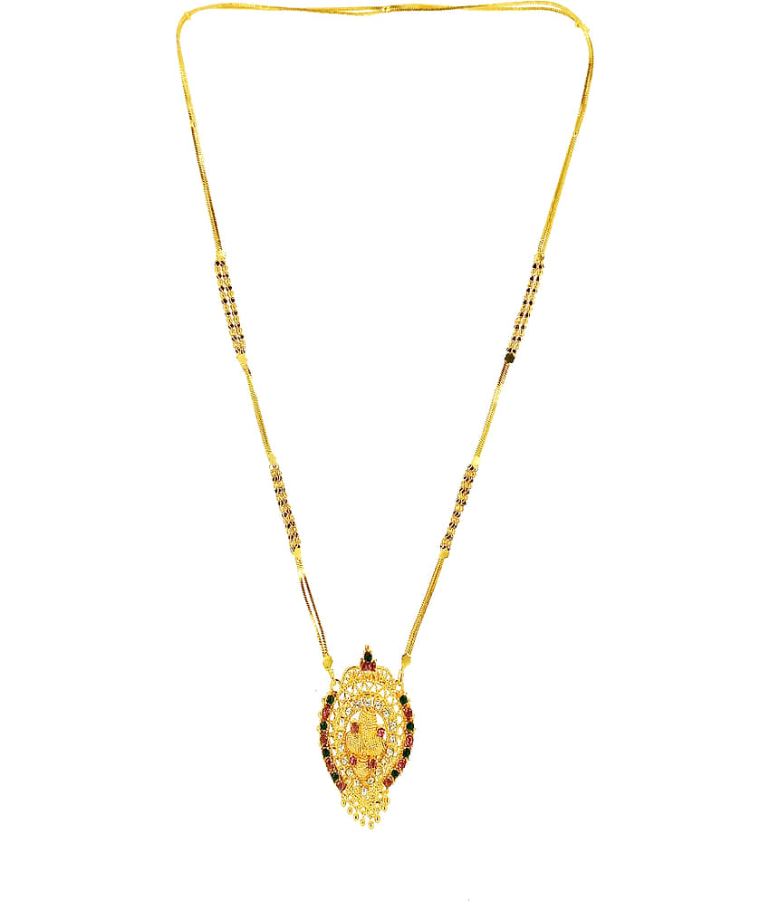 SHANKHRAJ MALL GOLD PLATED ROYAL DESIGN MANGALSUTRA FOR WOMEN-100129