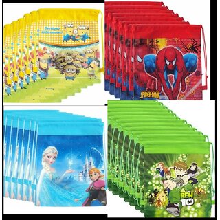 Kids Cartoon Print Zipper Pouch Bags Set of 1 Multipurpose Storage Bags for Stationery, Travel School Use
