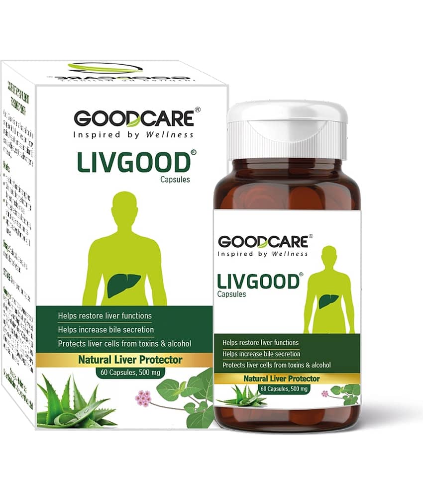 Goodcare Livgood Capsules, Ayurvedic Liver Detox and Repair, Supports Fatty Liver, Bile Flow, Liver Cell Protection 60 No.s