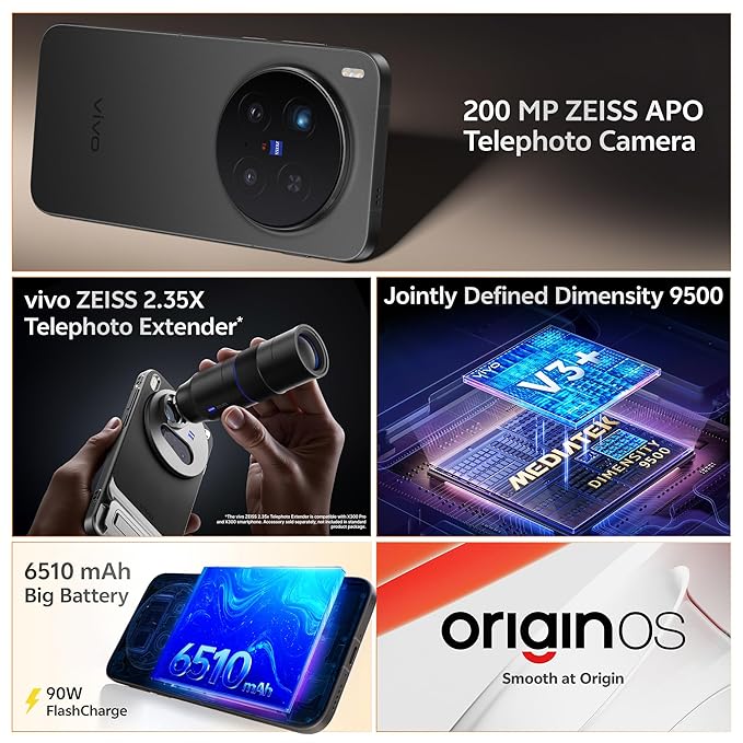 VIVO x300pro 5G (Elite Black, 16GB RAM, 512GB Storage) view 2