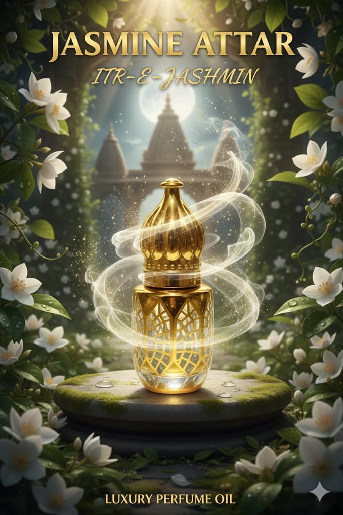 Jasmine Attar | Long Lasting Natural Floral Attar for Men & Women | Alcohol-Free Traditional Indian Jasmine Attar view 2