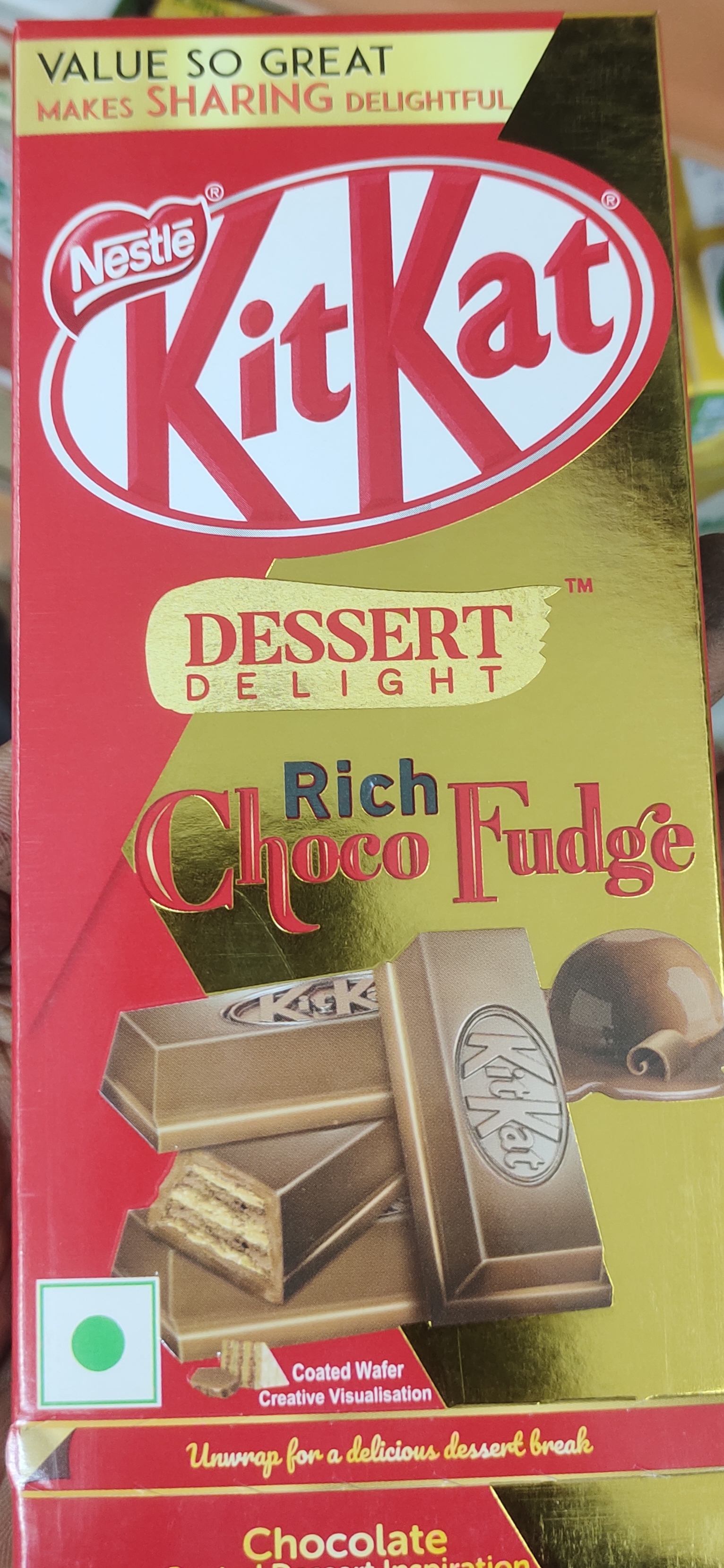 Nestle KitKat - Dessert Delight, Rich Choco Fudge Wafer Bar, Gift Pack,