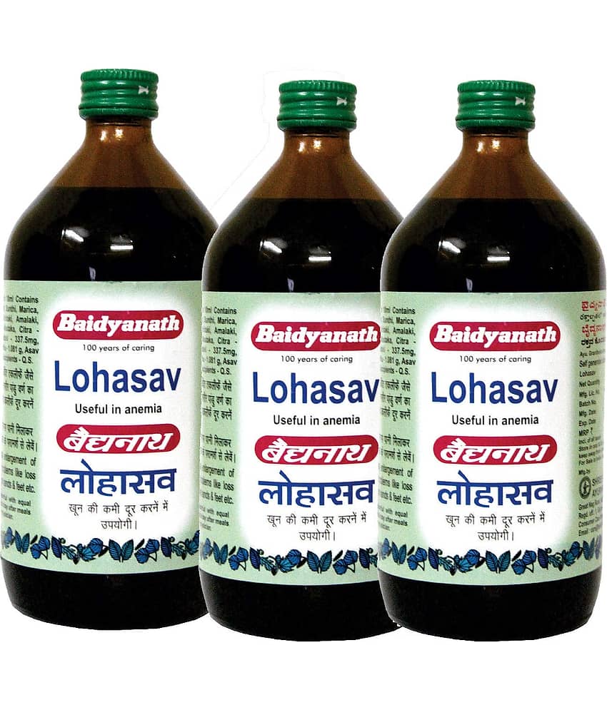 Baidyanath Lohasav Increases Hemoglobin Liquid 450Ml (Pack of 3)