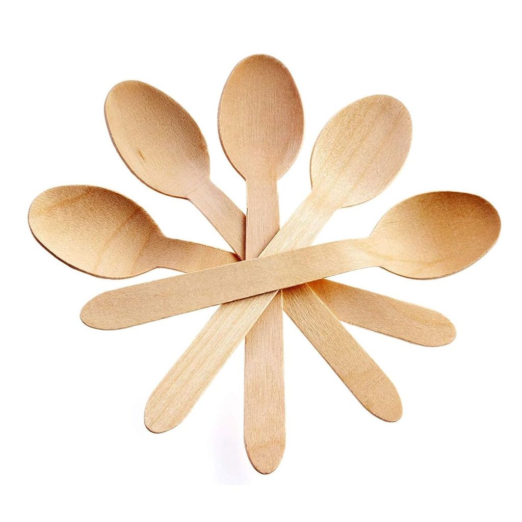 Divatos Biodegradable Wooden Spoon 160mm | Eco-Friendly for Dessert Party Picnic BBQ Weddings Bakery Restaurants Takeaway & Cloud Kitchen Food Delivery and Multi Use (Pack of 50) view 2