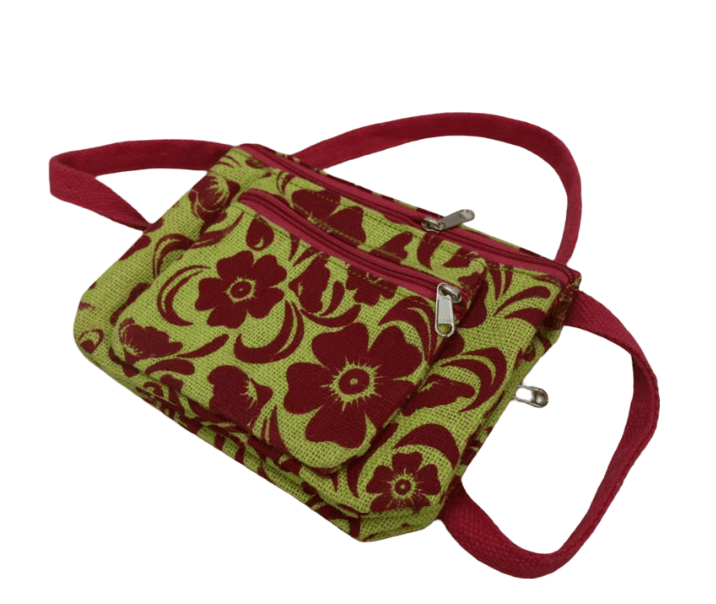Floral Crossbody Bag with Multiple Zippers - Stylish & Functional view 2