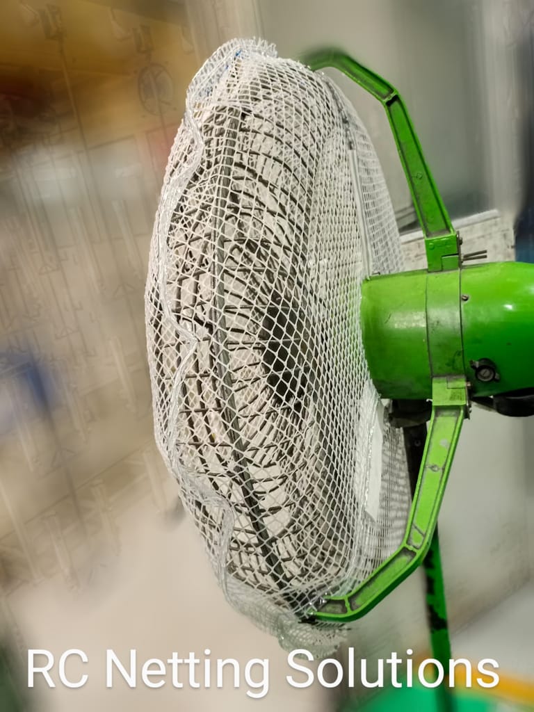 RC Netting Solutions Industrial Fan Safety Net Cover for Finger Protection- Standard Fan Size or Sweep- 600 mm (24 inch) - Industrial Fan Net Cover (Black) view 2