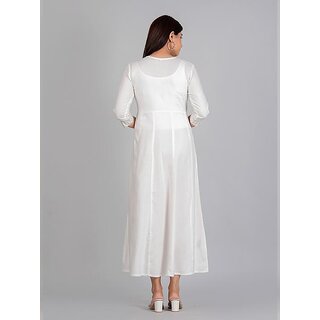 Radhika Fashion White Viscose Solid Stitched Dress For Woman view 2