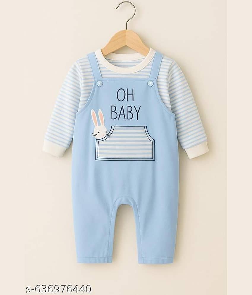 ODIMENT Pack of 1 Boys Cotton Blend T-Shirt & Dungarees Set ( Multi )