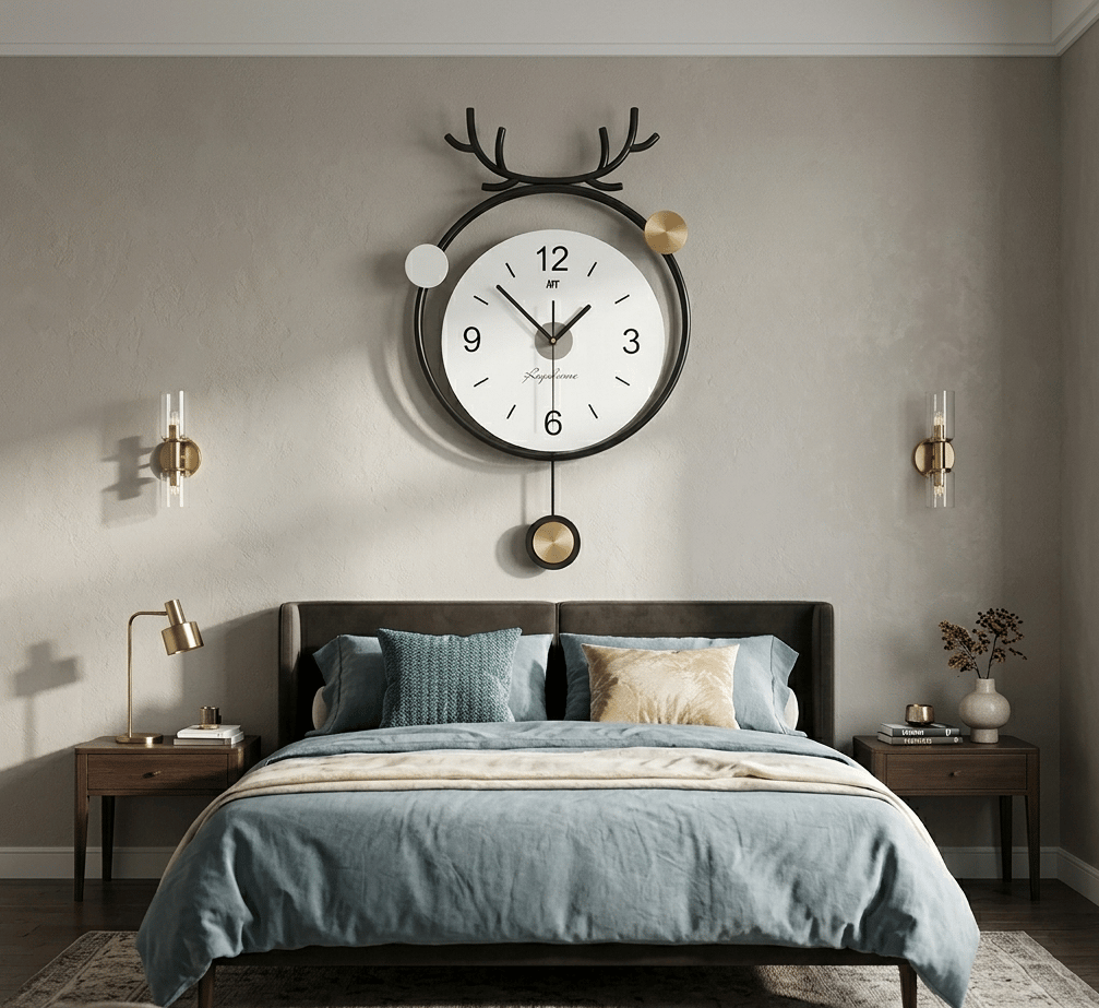 Modern Luxury Pendulum Wall Clock Designed for Living Room & Bedroom modern clock for living room (30" x 18")