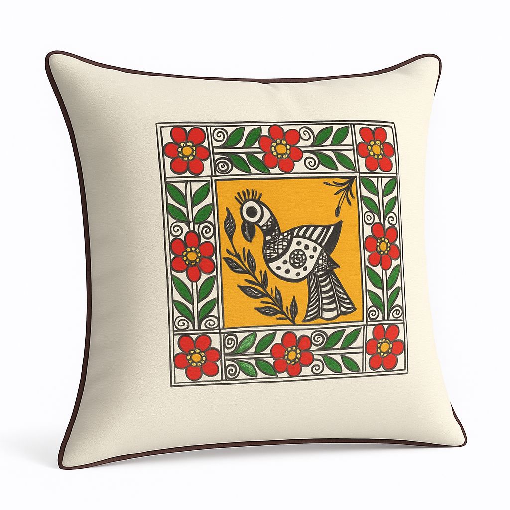 Bird Motif Decorative Pillow