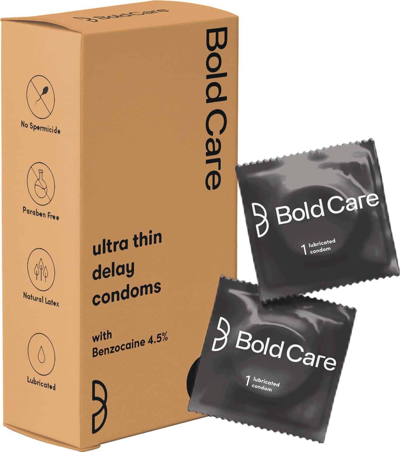 Bold Care Ultra Thin Long Last Condoms, Lubricated, Natural Latex Pack Of 10