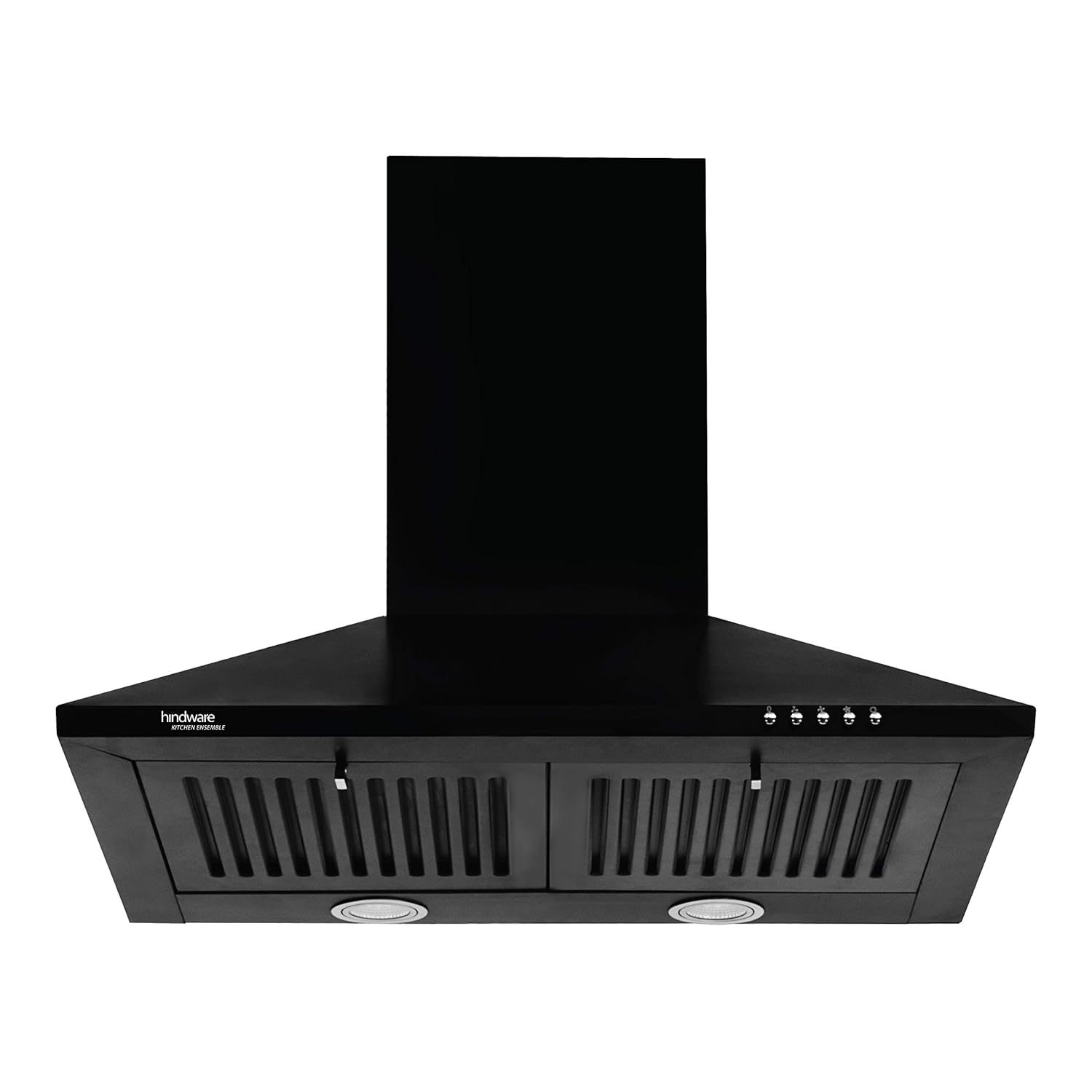 Hindware Smart Appliances, Marvia 60 cm Chimney, 1000 CMH, Pyramid, Push Button, Efficient Dual LED Lamps and Double Baffle Filter, 5 Yrs Warranty on Motor & 2 Yrs on Product (Black)
