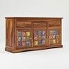 SAHIRAM CHOUDHARY ; Solid Sheesham Wood Wooden Cabinet Sideboard with 3 Drawers and 3-Door Storage (Honey Finish) view 2