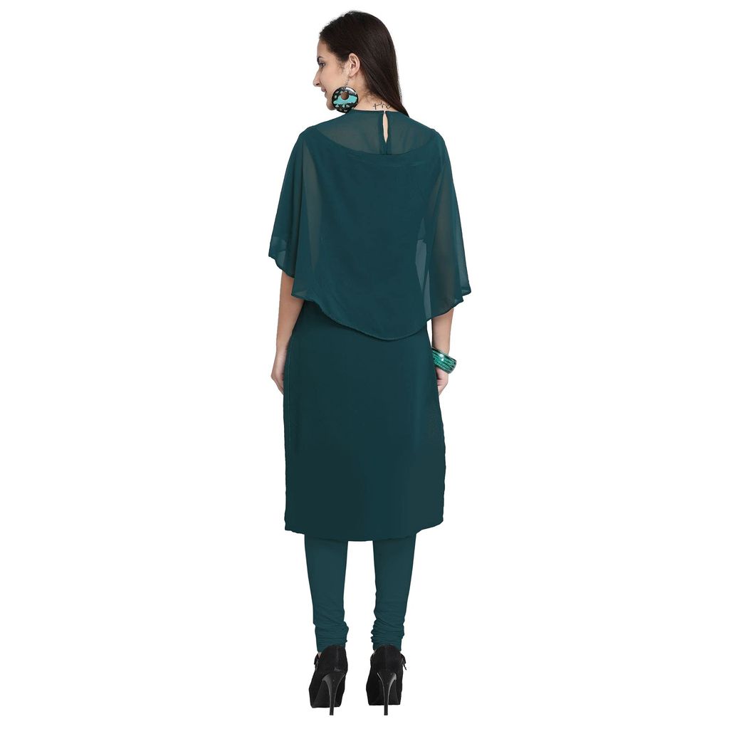 Pinkriti Women Georgette Straight Kurta view 2